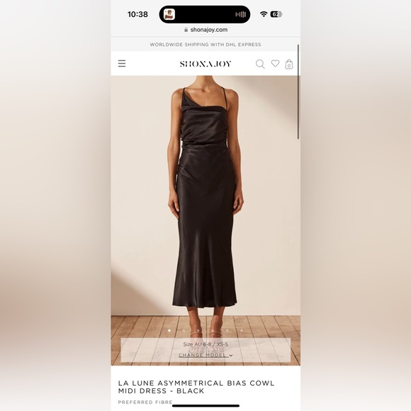 la lune asymmetrical bias cowl midi dress Shona Joy La Lune Asymmetrical Bias Cowl Midi Dress